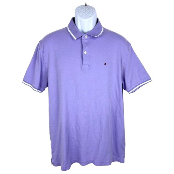 Tommy Hilfiger Polo Shirt Men’s Extra Large Lavender Purple Embroidered Logo S/S - Picture 1 of 13
